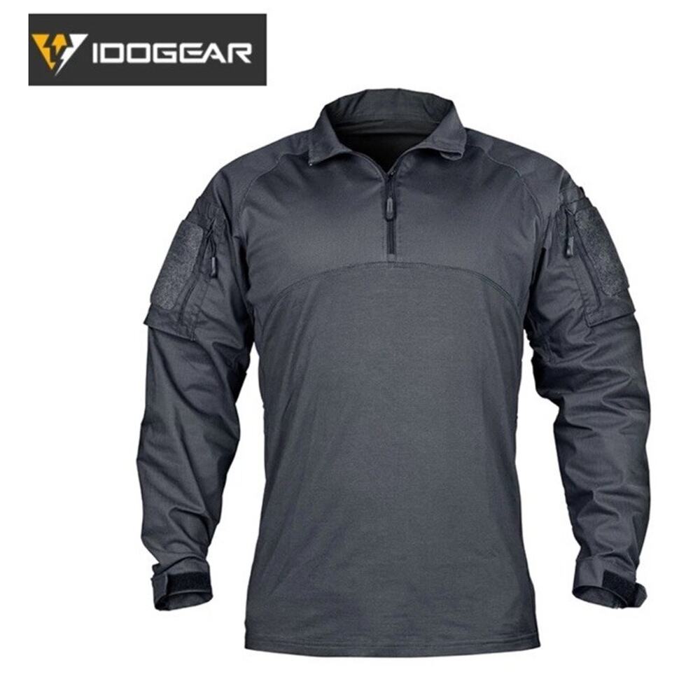 IDOGEAR BSR Tactical Sport Shirt XXL Gray Combat Military Elbow Pads Paintball